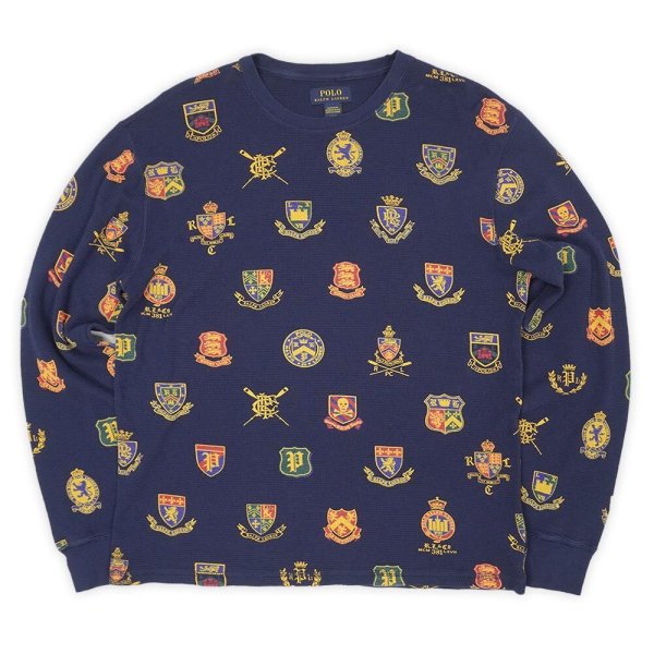画像1: 00's Polo Ralph Lauren L/S 総柄サーマル “Emblems” (1)