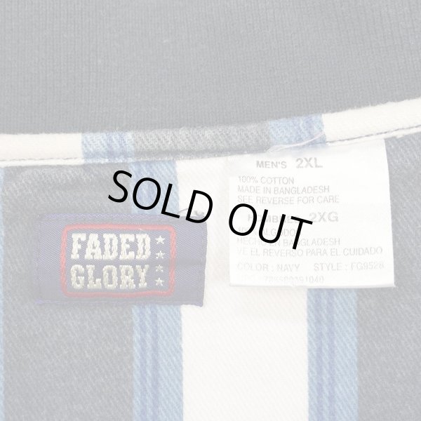 画像2: 90's FADED GLORY マルチストライプ柄 L/S ポロシャツ (2)