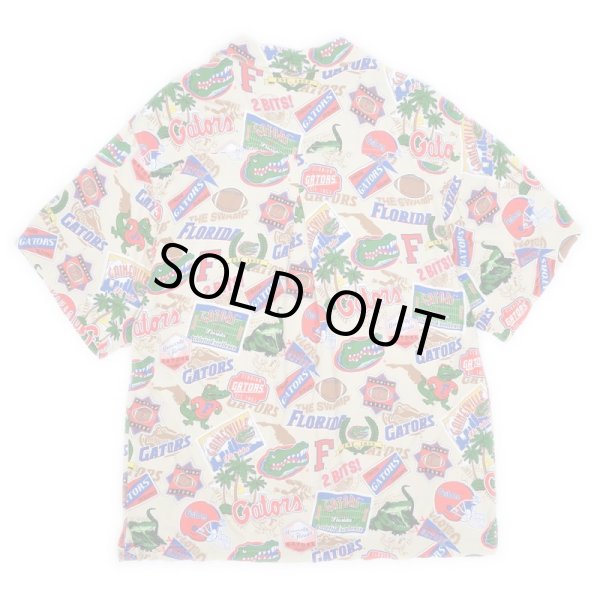画像2: 00's Lee SPORT 総柄 レーヨンシャツ "FLORIDA GATORS" (2)