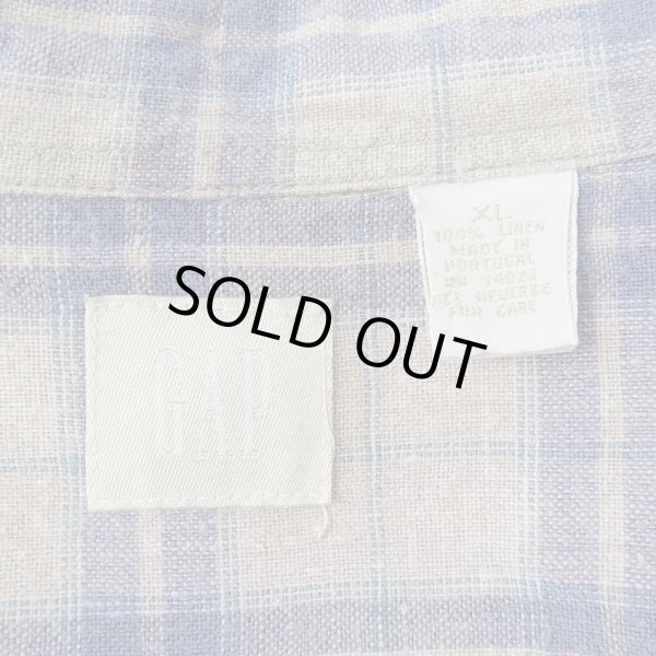 画像2: 90's OLD GAP レギュラーカラー リネンシャツ (2)