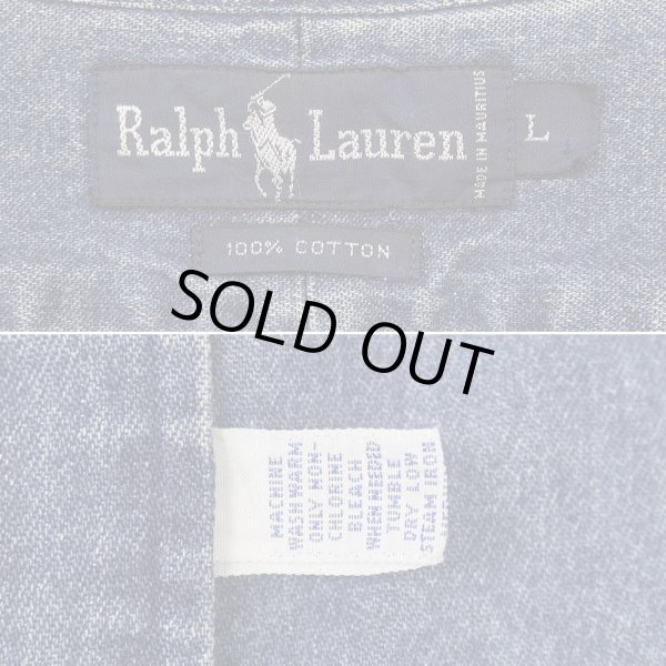 画像2: 90's Polo Ralph Lauren デニムボタンダウンシャツ (2)