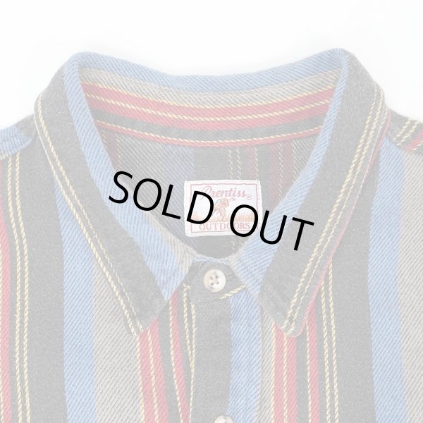 画像3: Late 90's Prentiss マルチストライプ柄 ヘビーネルシャツ (3)