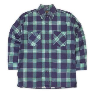 80's SAUGATUCK ブロックチェック柄 プリントネルシャツ “DEADSTOCK