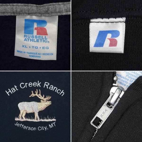 画像2: 00's RUSSELL フルジップ スウェットパーカー "BLACK" (2)