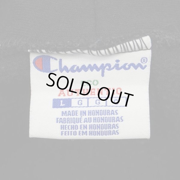 画像3: 00's Champion 企業ロゴ刺繍/プリント スウェットパーカー "BLACK" (3)