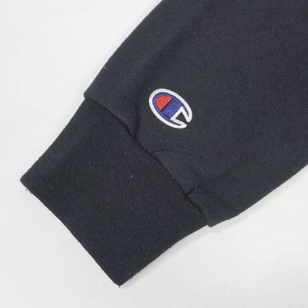 画像4: 00's Champion 企業ロゴ刺繍/プリント スウェットパーカー "BLACK" (4)