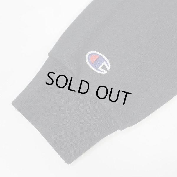 画像4: 00's Champion 企業ロゴ刺繍/プリント スウェットパーカー "BLACK" (4)