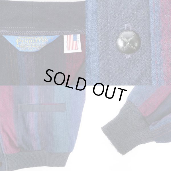 画像3: 80's Pendleton ストライプ柄 ウールカーディガン "MADE IN USA" (3)