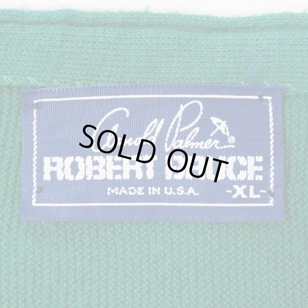 画像2: 80's Arnold Palmer x Robert Bruce ウールニット カーディガン "MADE IN USA / GREEN" (2)