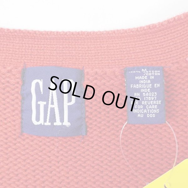 画像2: 90's OLD GAP コットンニット カーディガン (2)