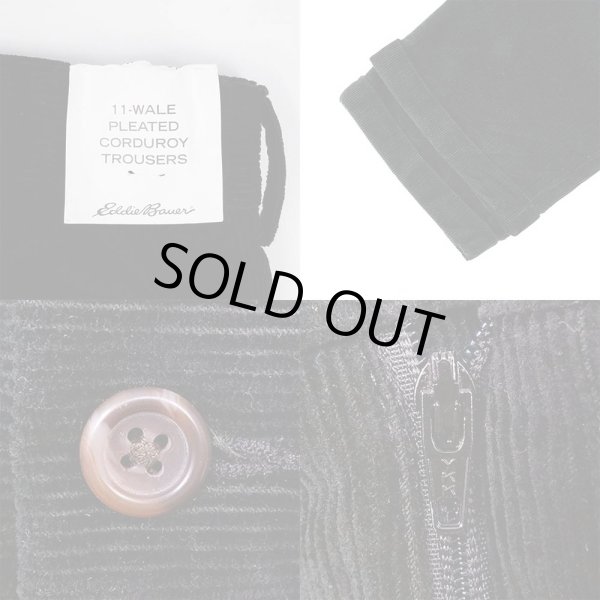 画像4: 90's Eddie Bauer 2タック 太畝コーデュロイトラウザー "DEADSTOCK / BLACK" (4)