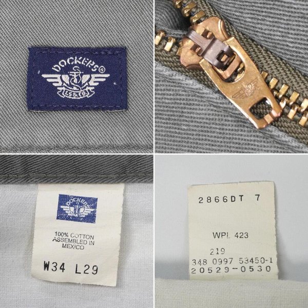 画像3: 90's DOCKERS 2タック チノトラウザー "OLIVE / W34 L29" (3)