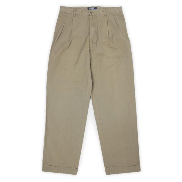 画像1: 90's Polo Ralph Lauren 2タック キャンバストラウザー "HAMMOND PANT / W32 L32" (1)