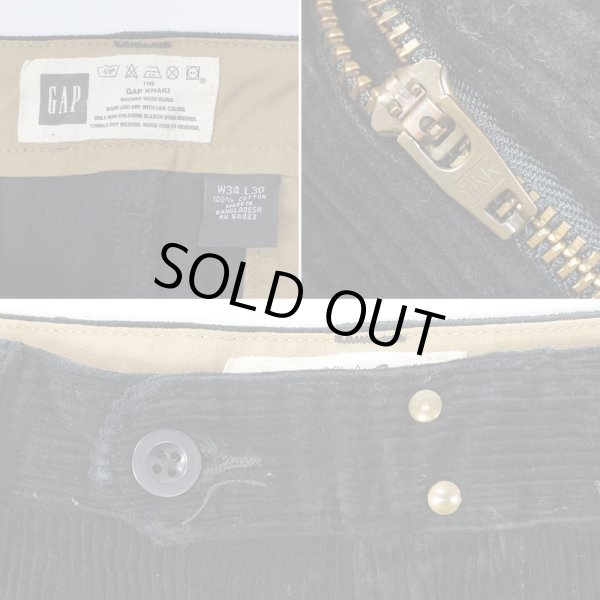 画像3: 00's OLD GAP 太畝コーデュロイトラウザー "BLACK / W34 L30" (3)