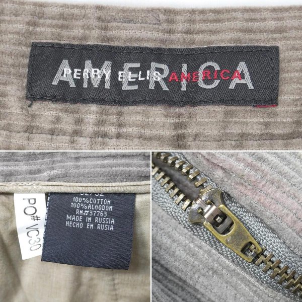 画像4: 00's PERRY ELLIS 2タック 太畝コーデュロイトラウザー "W32 L32" (4)