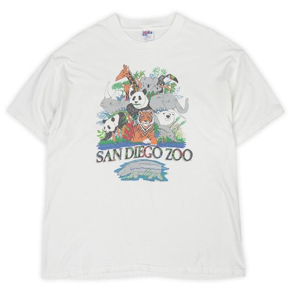 画像1: 90's SANDIEGO ZOO スーベニアTシャツ "White / Hanes BEEFY body" (1)