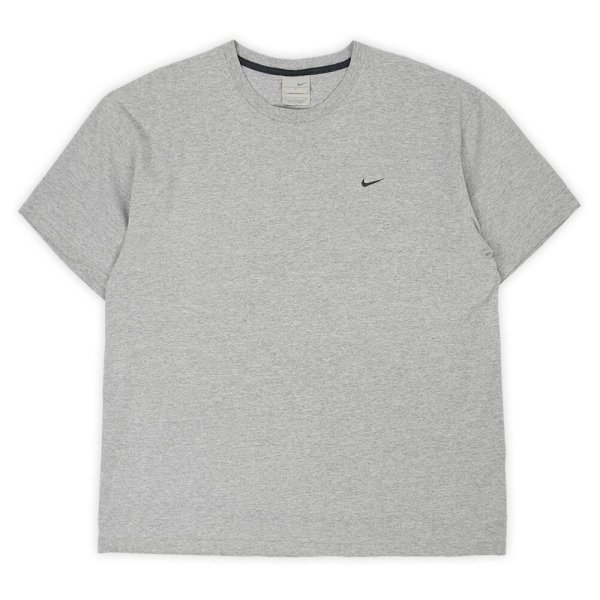 画像1: 00's NIKE スウォッシュロゴ刺繍 Tシャツ "Heather Gray" (1)