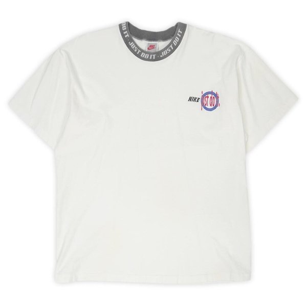 画像1: Early 90's NIKE ロゴ刺?Tシャツ "MADE IN USA" (1)