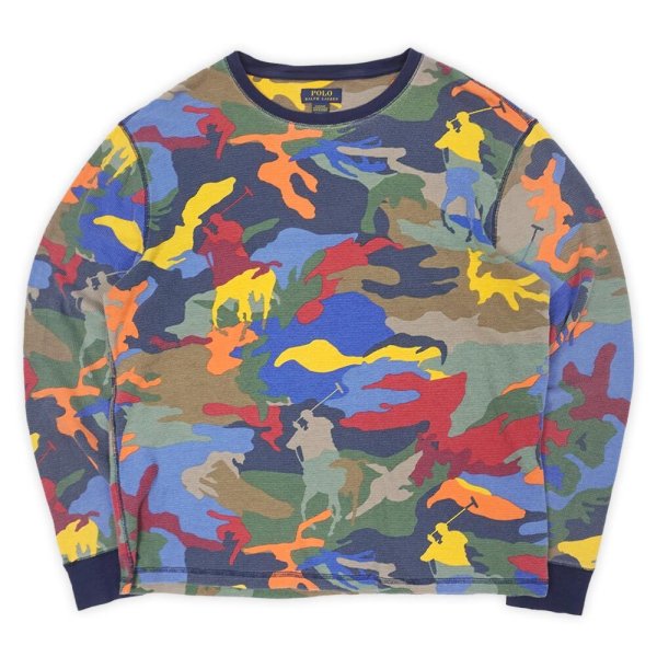 画像1: 00's Polo Ralph Lauren L/S 総柄サーマル “Camouflage” (1)