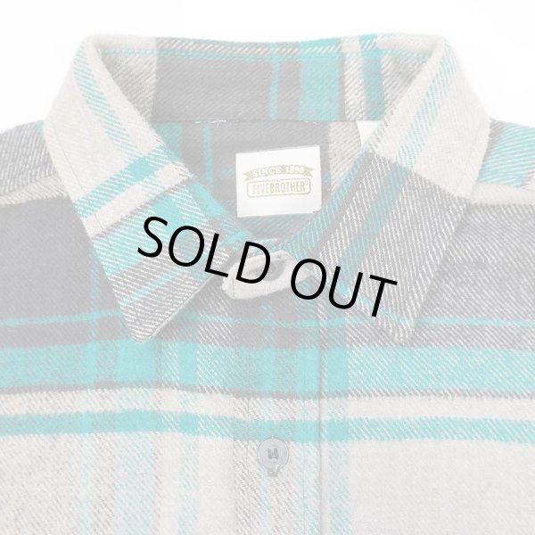 画像4: 90-00's FIVE BROTHER ヘビーネルシャツ "DEADSTOCK / Black Plaid" (4)