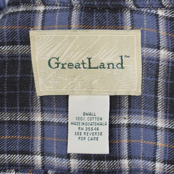 画像2: 90's Great Land フランネルボタンダウンシャツ “Black Plaid / DEADSTOCK” (2)