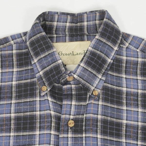 画像3: 90's Great Land フランネルボタンダウンシャツ “Black Plaid / DEADSTOCK” (3)