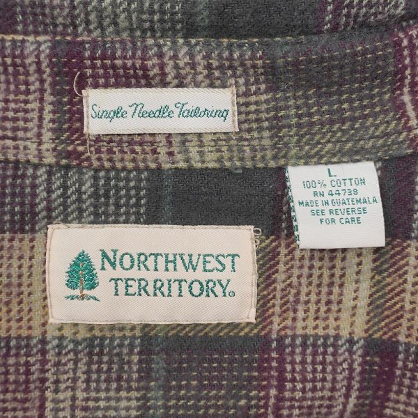 画像2: 90's NORTHWEST TERRITORY ヘビーネルシャツ (2)