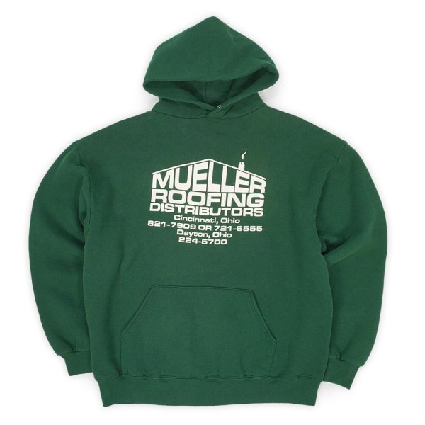 画像1: 90's JERZEES 両面プリント スウェットパーカー "MADE IN USA" (1)