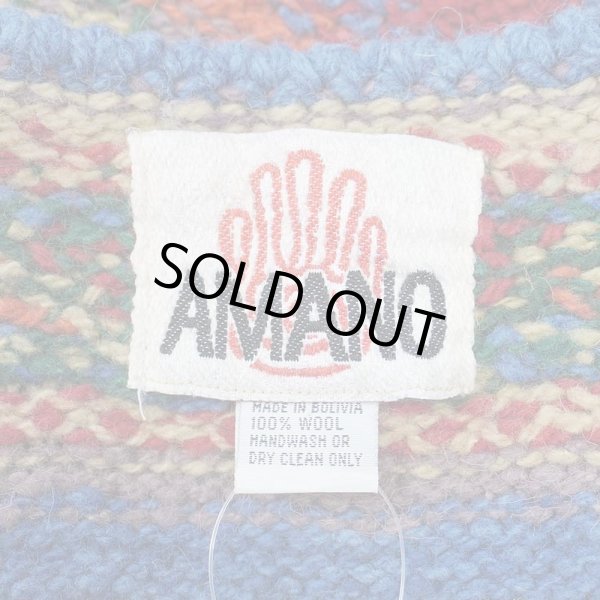 画像2: 90's AMANO ウールニット カーディガン (2)