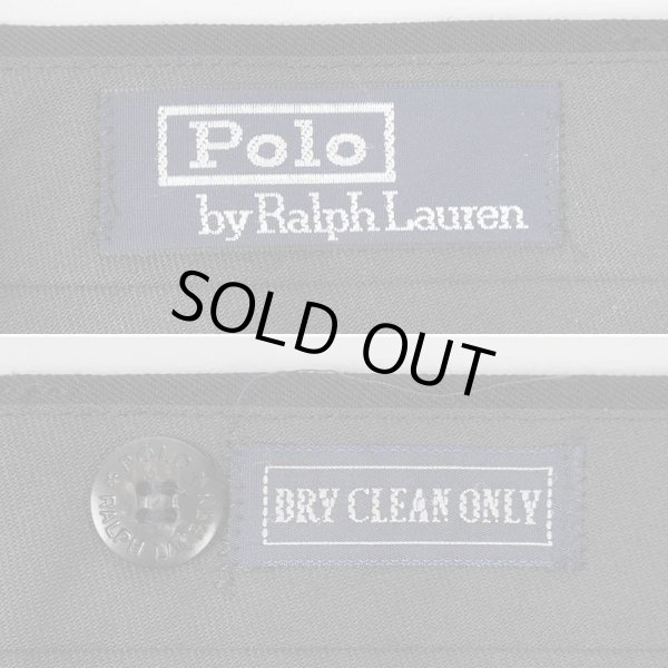 画像3: 80's Polo Ralph Lauren 2タック ウールギャバ スラックス  "MADE IN USA / BLACK" (3)