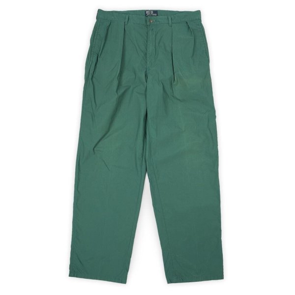 画像1: 90's Polo Ralph Lauren 2タック ポプリントラウザ― "MADE IN USA / GREEN" (1)