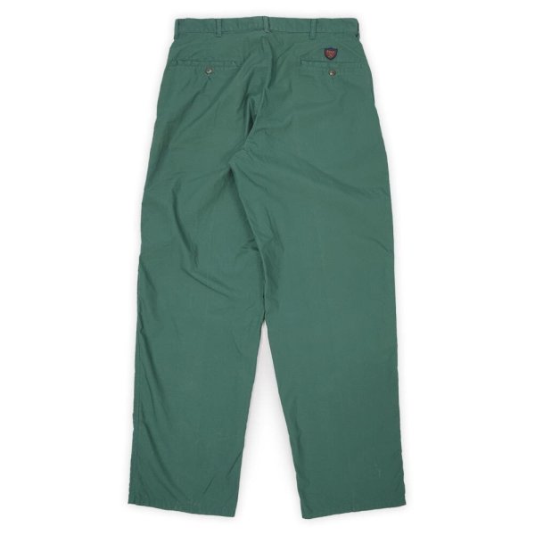 画像2: 90's Polo Ralph Lauren 2タック ポプリントラウザ― "MADE IN USA / GREEN" (2)