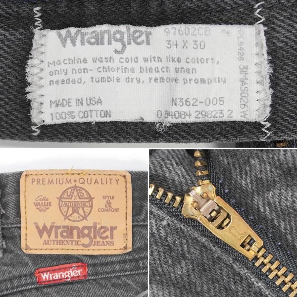 画像3: 90's Wrangler 97602CB ブラックデニムパンツ "MADE IN USA / W34 L30" (3)