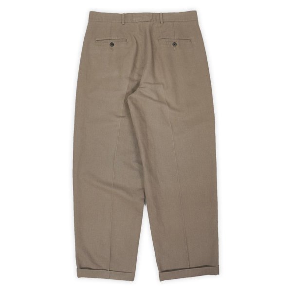 画像2: Early 00's L.L.Bean 2タック リネンコットントラウザー (2)