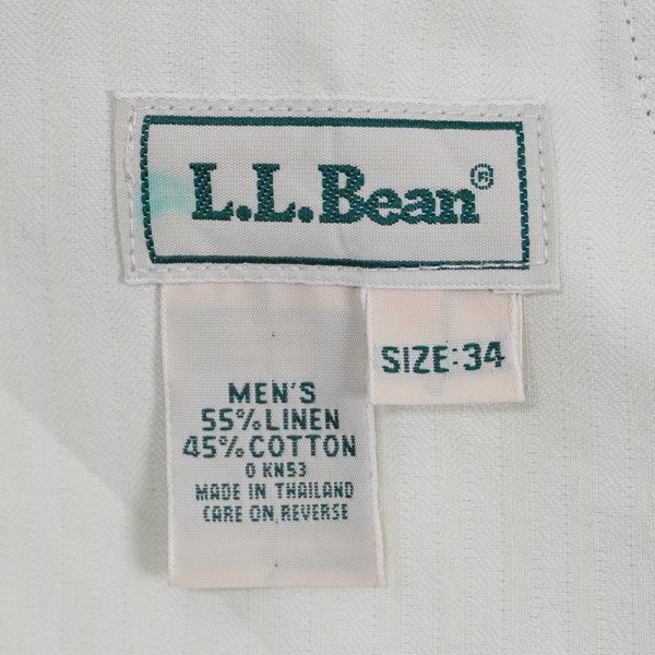 画像3: Early 00's L.L.Bean 2タック リネンコットントラウザー (3)