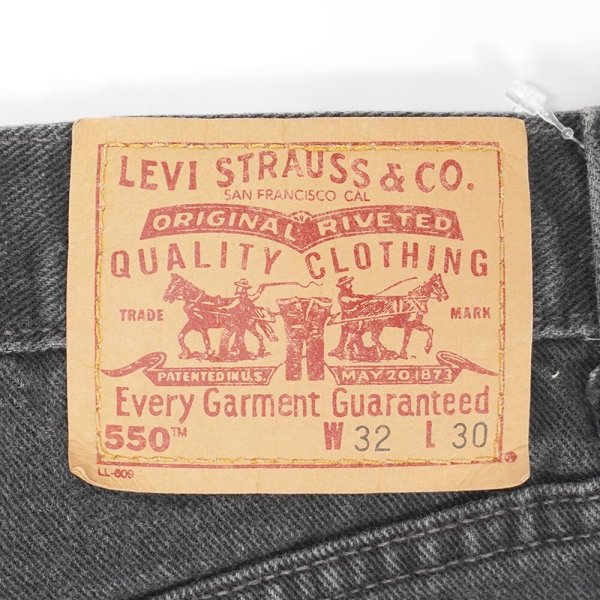 画像3: 90's Levi's 550 ブラックデニムパンツ "MADE IN USA / W32 L30" (3)