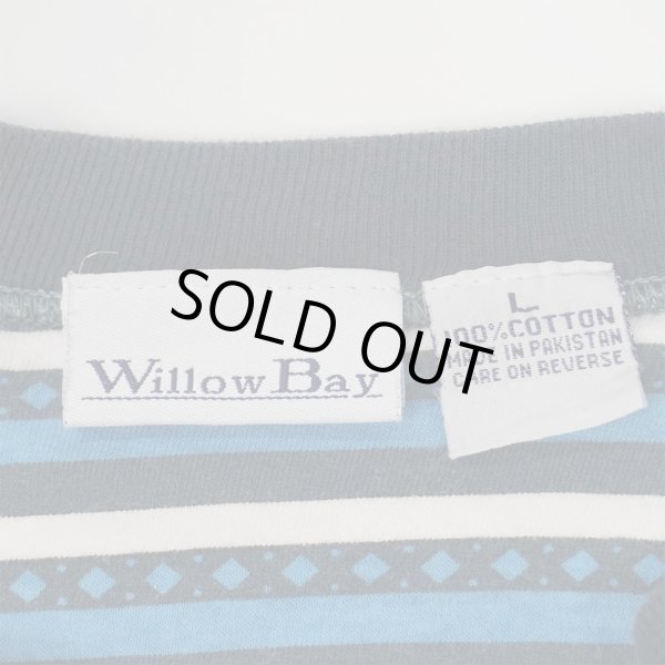 画像2: 90's Willow Bay ヘンリーネック マルチボーダーTシャツ (2)