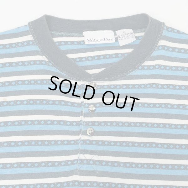 画像3: 90's Willow Bay ヘンリーネック マルチボーダーTシャツ (3)