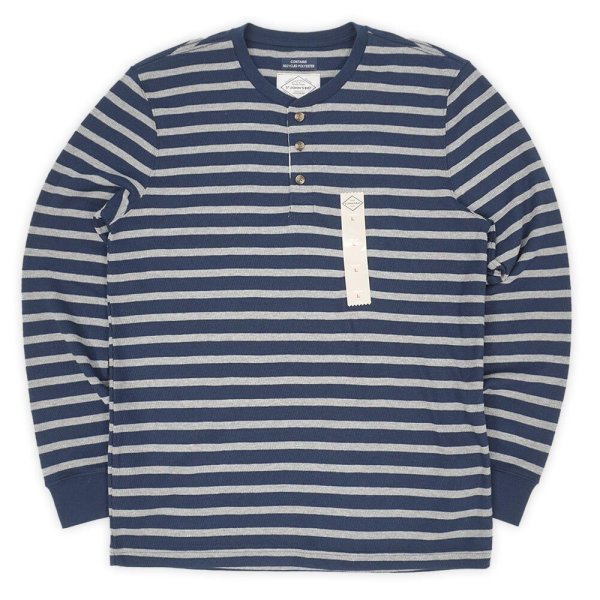 画像1: 00's ST JOHN'S BAY ボーダー柄 ヘンリーネック カットソー "DEADSTOCK" (1)