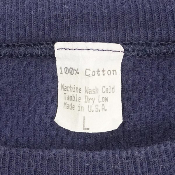 画像2: 90's unknown サーマルカットソー "MADE IN USA / FADE NAVY" (2)