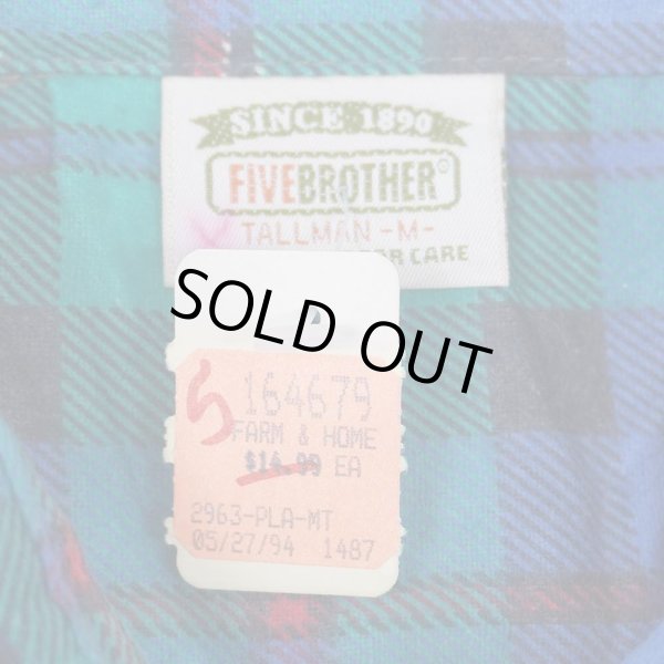 画像2: 90's FIVE BROTHER プリントネルシャツ “DEADSTOCK / MADE IN USA” (2)