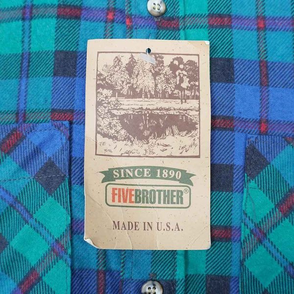 画像3: 90's FIVE BROTHER プリントネルシャツ “DEADSTOCK / MADE IN USA” (3)