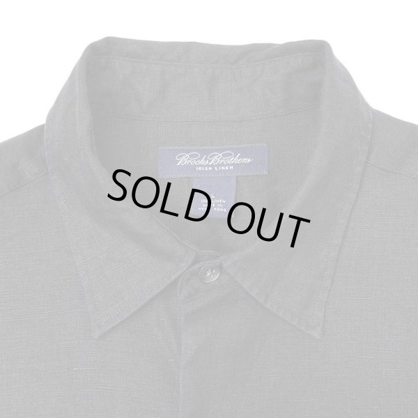 画像3: 00's Brooks Brothers レギュラーカラー リネンシャツ “BLACK” (3)