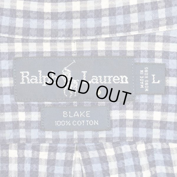 画像2: 90's Polo Ralph Lauren S/S ボタンダウンシャツ “Seersucker / BLAKE” (2)