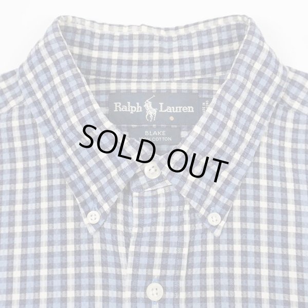 画像3: 90's Polo Ralph Lauren S/S ボタンダウンシャツ “Seersucker / BLAKE” (3)