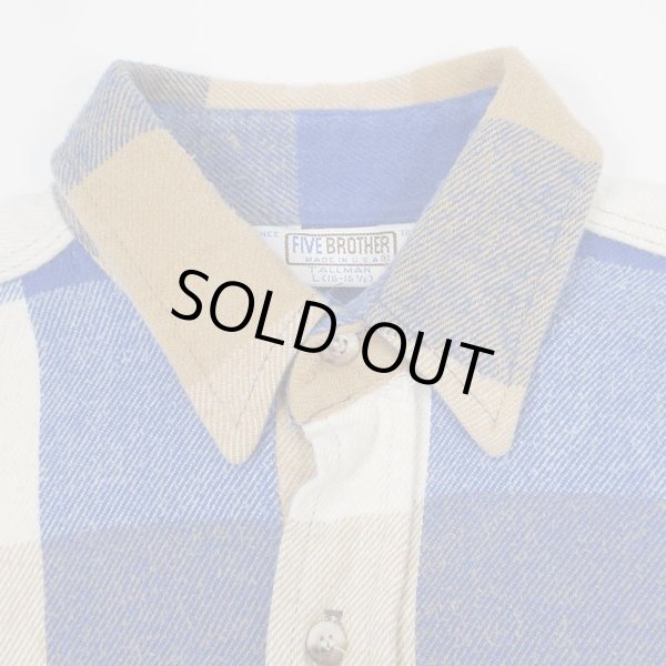 画像3: 80's FIVE BROTHER ブロックチェック柄 ヘビーネルシャツ "MADE IN USA" (3)