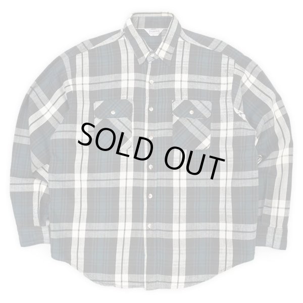 画像1: 80's FIVE BROTHER ヘビーネルシャツ "BLACK Plaid / MADE IN USA" (1)