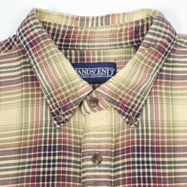 画像3: 90's LANDS' END フランネル ボタンダウンシャツ "Ombre Plaid" (3)