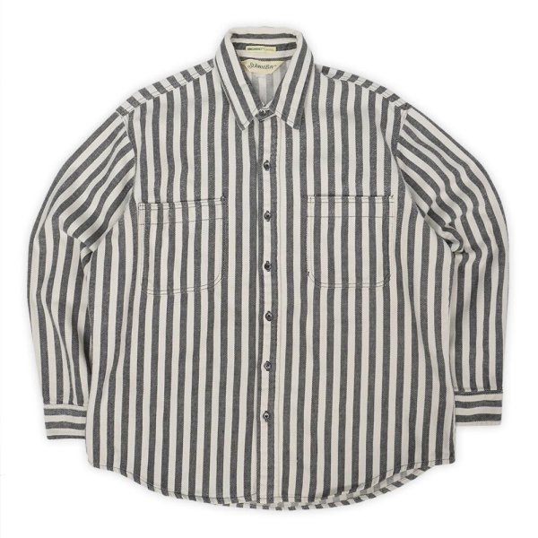 画像1: 80's ST JOHN'S BAY ストライプ柄 ヘビーネルシャツ "BIG MAC FLANNEL" (1)
