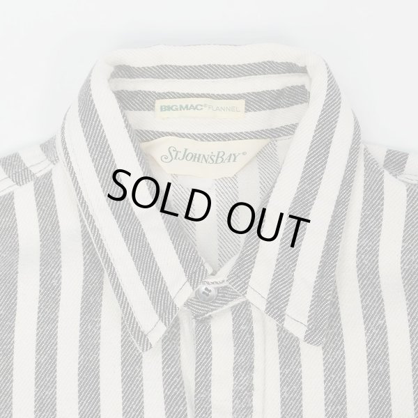 画像3: 80's ST JOHN'S BAY ストライプ柄 ヘビーネルシャツ "BIG MAC FLANNEL" (3)